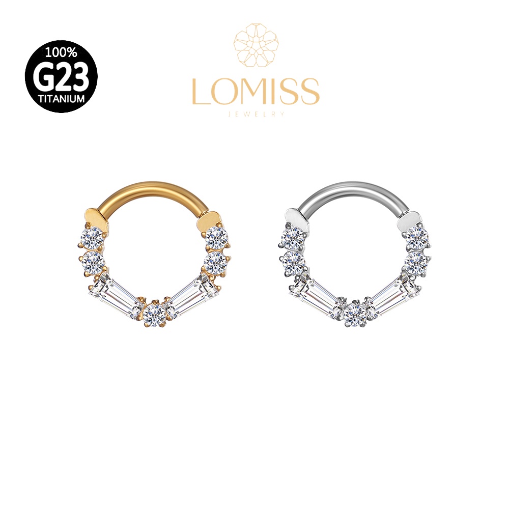 Piercing Orelha Nariz Argola Titânio Pvd Clik Zircônia Cravejada em Oferta na Shopee