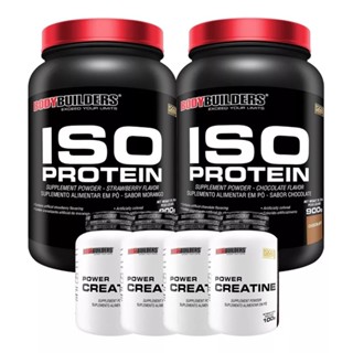 Kit 2x Iso Whey Protein 900g + 4x Creatina + Shaker - Bodybuilders em Oferta na Shopee