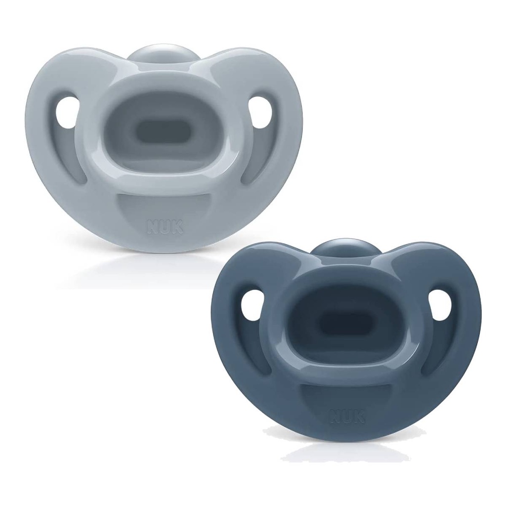 Kit 2 Chupetas Sensitive Soft 100% Silicone 0m+ Azul - NUK - Mom & Baby