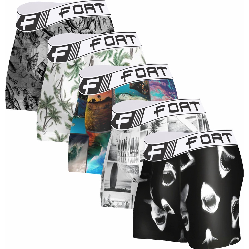 Kit Com 10 ou 5 Cuecas Microfibra Boxer PROMOÇÃO adulto Elastico