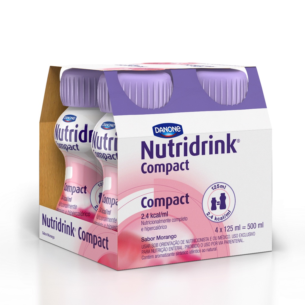Nutridrink Compact 125ml Sabor Morango 4 unidades - Danone Nutricia em Oferta na Shopee