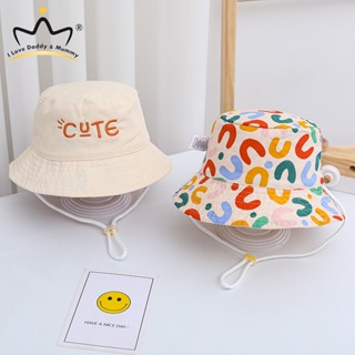 Chapéu De Criança Coreano Cor Cartas Laterais Duplo Verão Baby Boy Fisherman