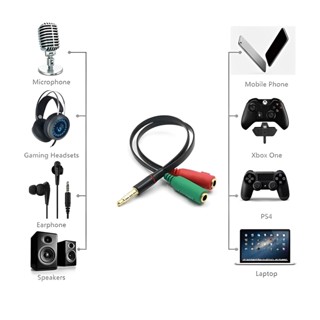 Cabo Headset para Fone, P2 P2 Fêmea para 1 P2 Macho
