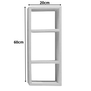 Nicho Triplo Divisórias Decorativo Mesinha Quarto Sala MDF Branco 60cm