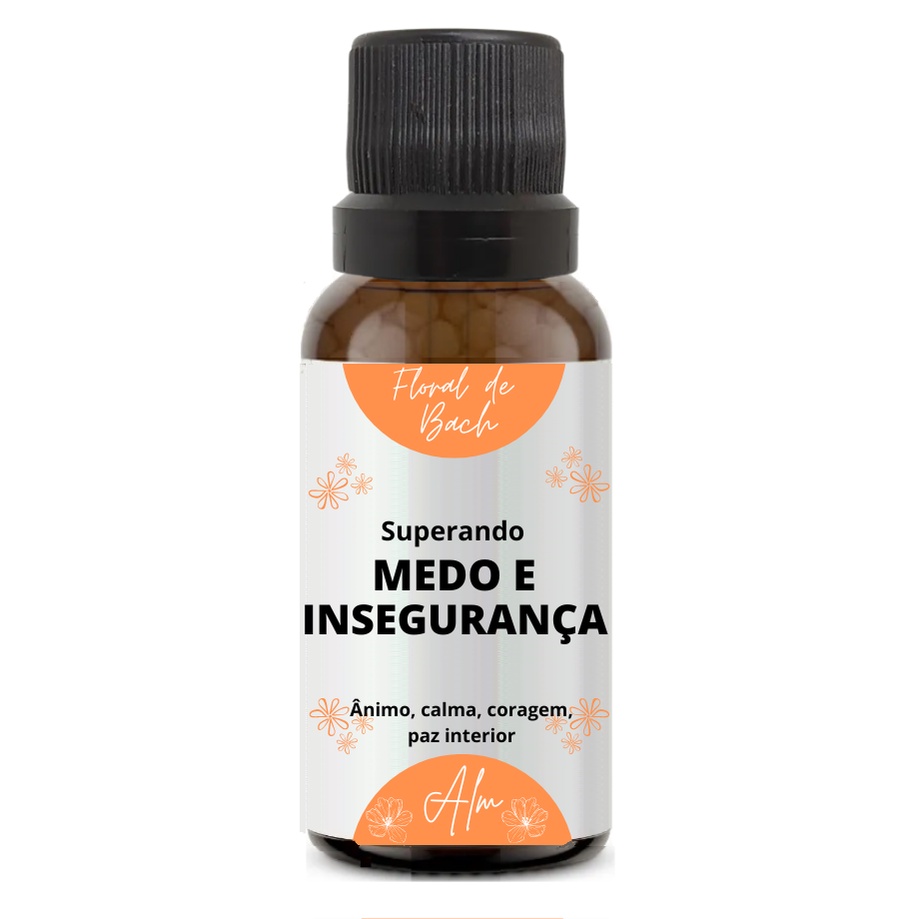 Floral de Bach Medo e Insegurança Glóbulos 25g - sem álcool - ALM Florais, 100% natural