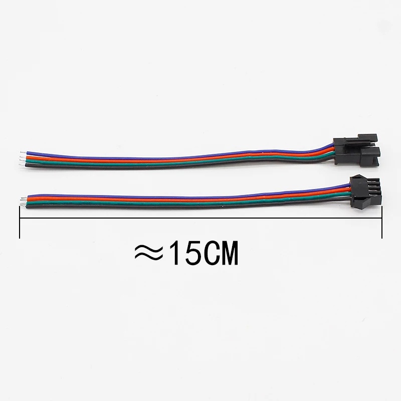 1 Par de Conector Engate Rápido 4 Vias Plug Jst Engate Macho e Fêmea Com Cabos 15cm