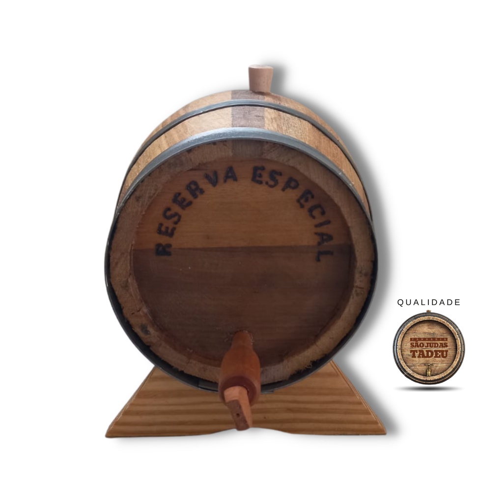 BARRIL/COROTE/TONEL MADEIRA AMBURANA 10 LITROS CACHAÇA/PINGA/VINHO/WHISKY/GIM.