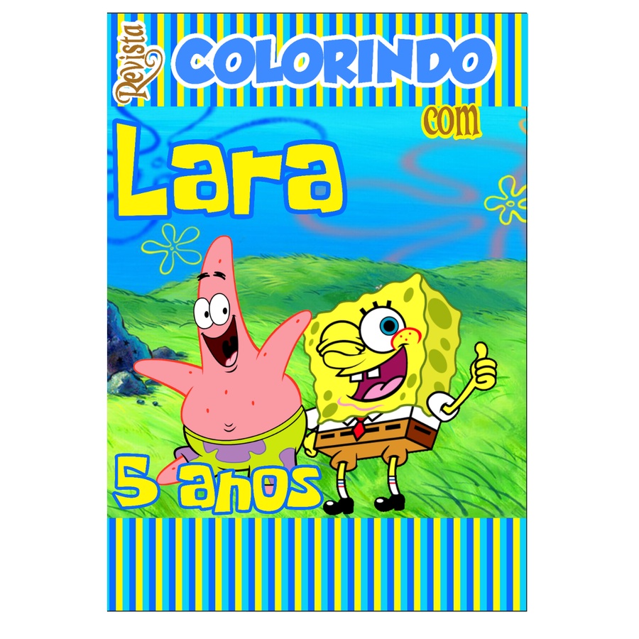 Livro De Colorir Personalizado / Revistinha de Colorir - Bob Esponja