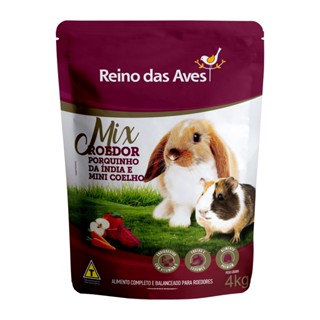 PORQUINHO DA INDIA E MINI COELHO 4kg - Reino das Aves