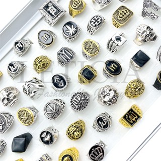 Anéis Góticos Vintage 20 Peças Estilos Mistos Clássico Prata Antiga Ouro Geométrico Punk Jewelry Presentes Para Festa