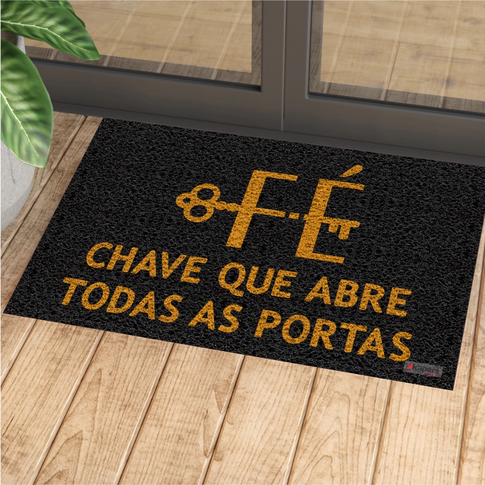 Tapete Capacho Fé é a Chave 60x40