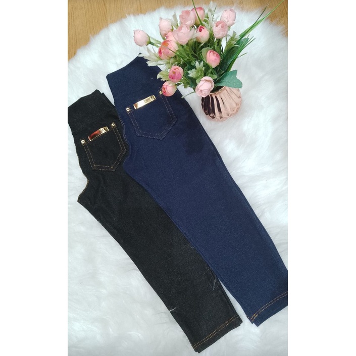 Calça Jeans Fake  Lycra Infantil e Juvenil 2 ao 12 em Oferta na Shopee