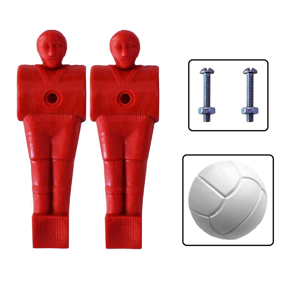 2 Bonecos Pebolim / Totó Para Mesa Passante + 1 Bola Pesada