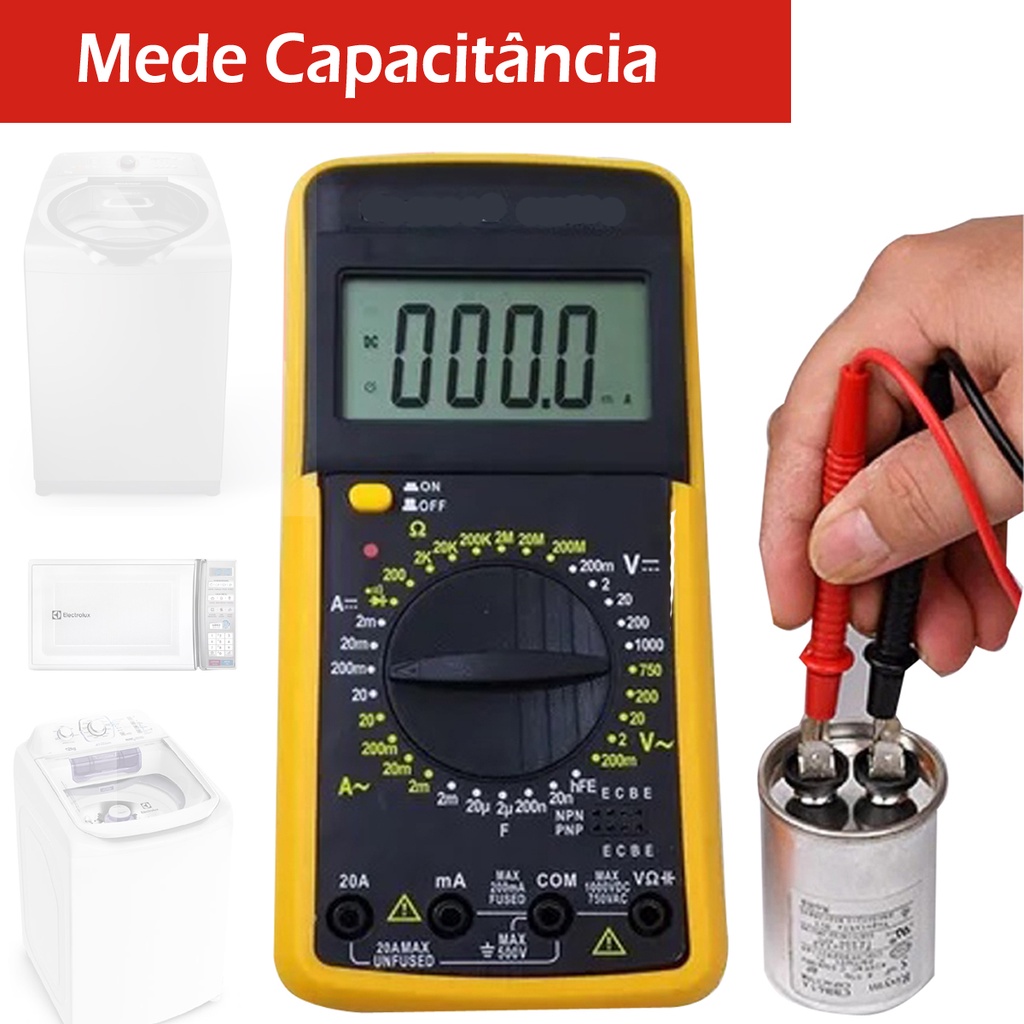 Multimetro Capacimetro Digital  Mede Capacitância - Top de Linha em Oferta na Shopee