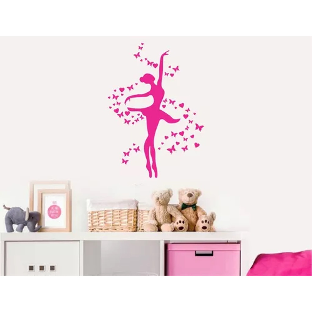 Adesivo De Parede Bailarina Borboletas - Senhorita Decor