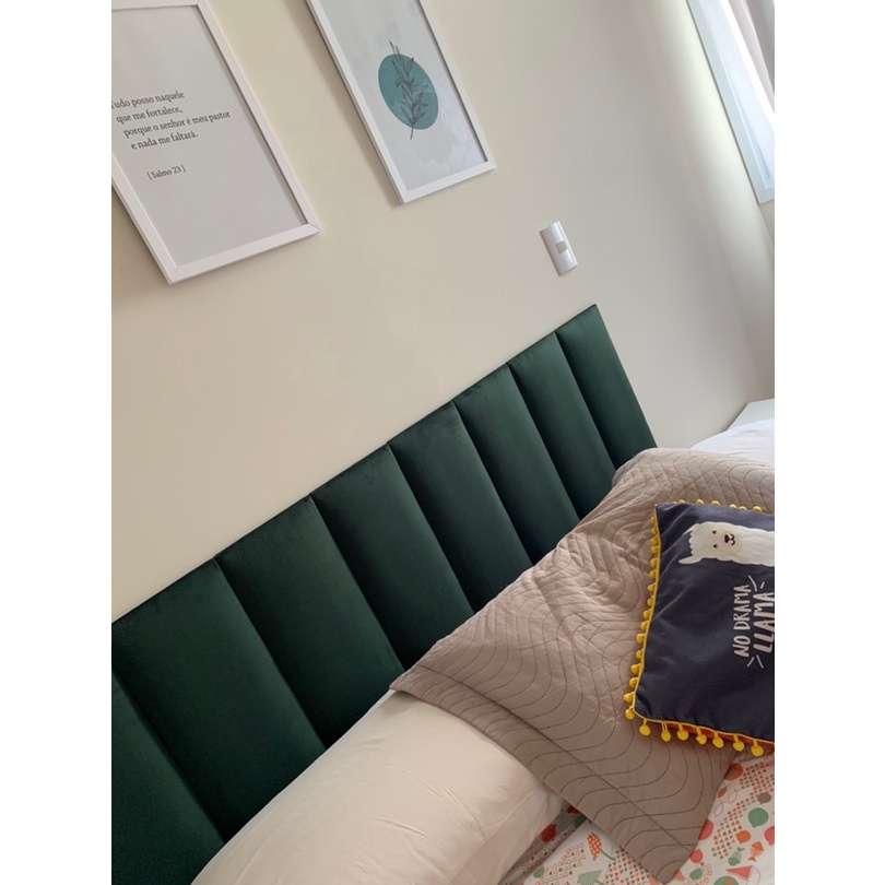 Cabeceira De Cama Modular Estofada 60x20 Adesiva Fácil