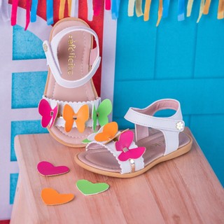 Sandália Alegria Borboletas Coloridas-Café com leite em Oferta na Shopee