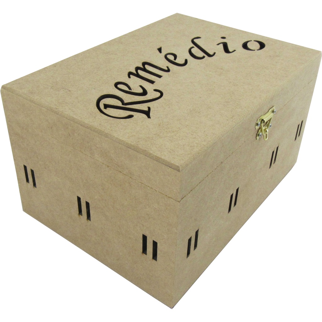 Caixa Organizadora Remédio Farmácia Com Fecho 25x18x14 Mdf Crú em Oferta na Shopee