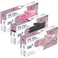 Luvas Viniflex TPE Flex Volk - cx c/ 100 cor Rosa / Preta