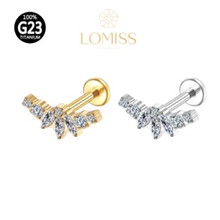 Piercing Orelha Labret Titânio PVD Cluster Zircônia