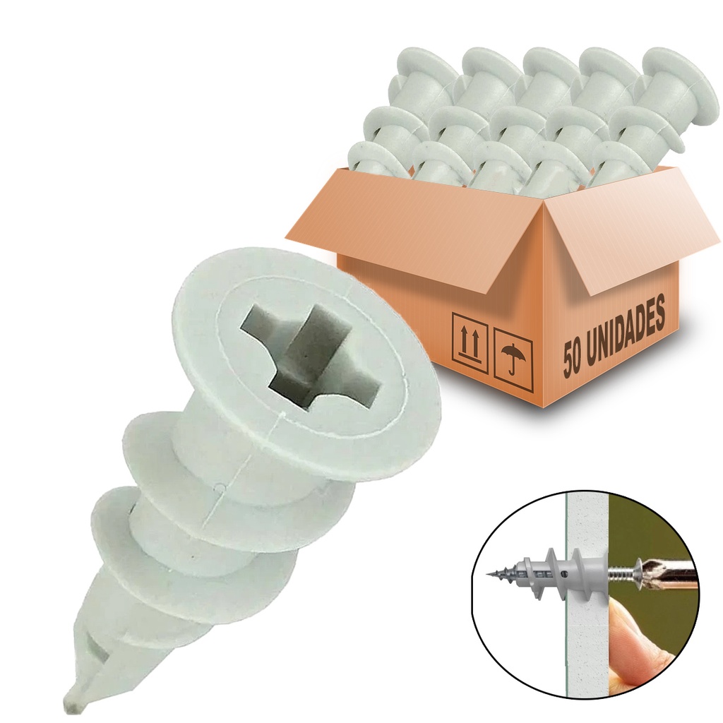 Bucha Para Gesso Sfor Dry Fix Acartonado Com 50 Peças + Nfe em Oferta na Shopee