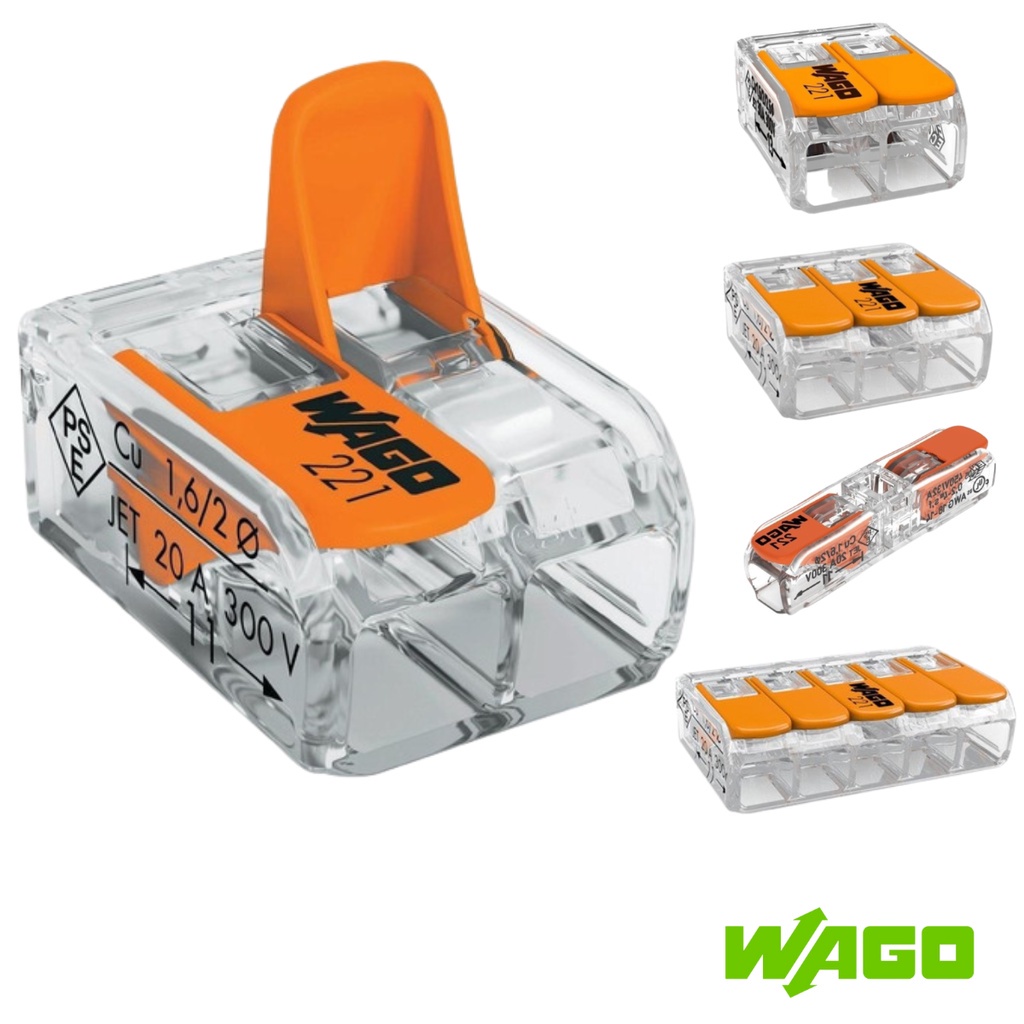 Conector Elétrico Emenda Wago Original 1, 2, 3 e 5 vias - 4mm e 6mm