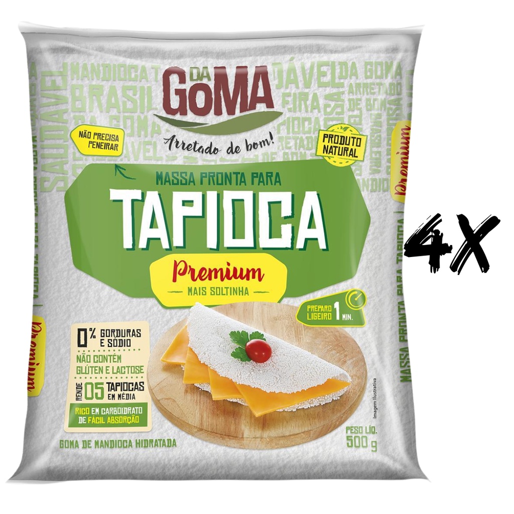 4x Tapioca Pronta sem Conservantes Da Goma 500gr