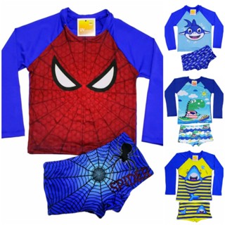 Conjunto Proteção Solar Blusa + Sunga Menino Aranha Herois Natação