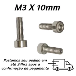 Parafuso Cabeça Cilíndrico Allen M3 X 10mm Inox