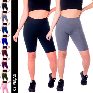 Bermuda Suplex Academia Leg Crossfit Shortinho Legging Bermuda Poliéster em Oferta na Shopee