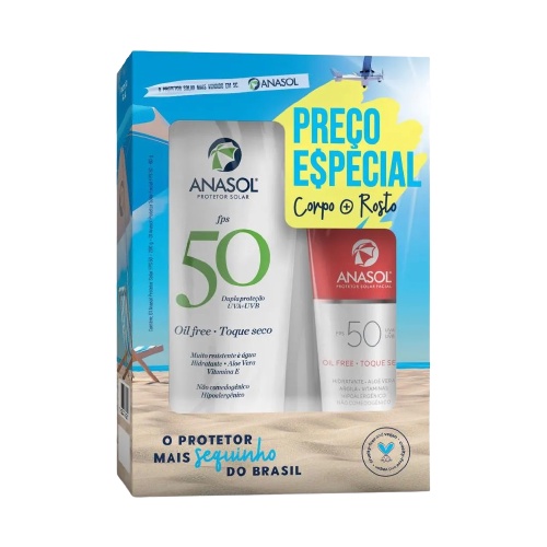 Anasol Kit Preço Especial Protetor Solar Facial Anasol Fps 50 + Corporal Anasol Fps 50