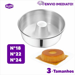Forma de de Pudim Bolo de padaria - Assadeira com Cone de Alumínio N°18 - 22 - 24