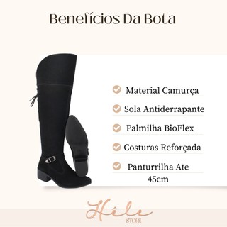 Bota Montaria Feminina Perna Grossa Plus Cano Longo Ate Joelho | Shopee ...