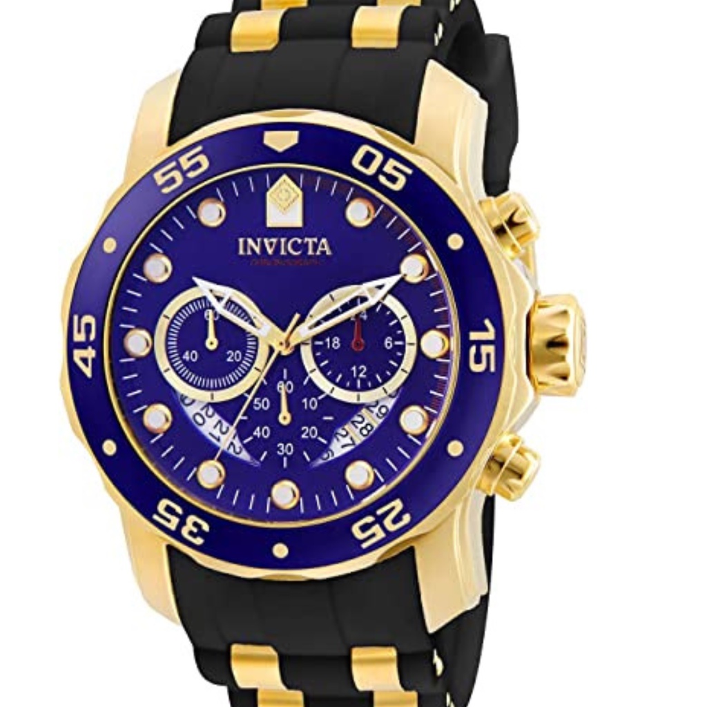 Relógio masculino Invicta 6983 Pro Diver coleção cronógrafo mostrador azul preto poliuretano