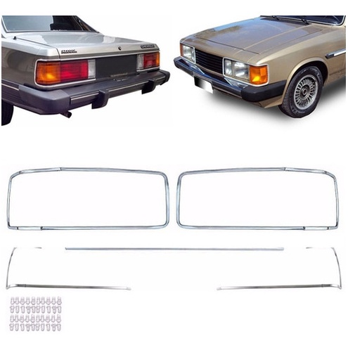 Kit Friso + Presilha Farol Pisca Grade Dianteiro Tras Opala