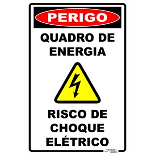 Placa Quadro De Energia Risco De Choque Elétrico | 15x20
