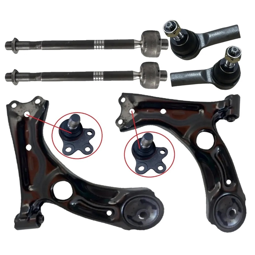 Bandeja Balança + Pivô + Terminal Direção + Barra Axial Spin 2011 2012 2013 2014 2015 2016 2017 A 2018