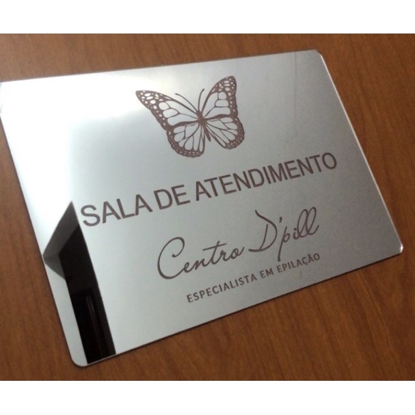 Placa Indicativa De Sinalização para Porta Acrílico Espelhado 30x20 em Oferta na Shopee