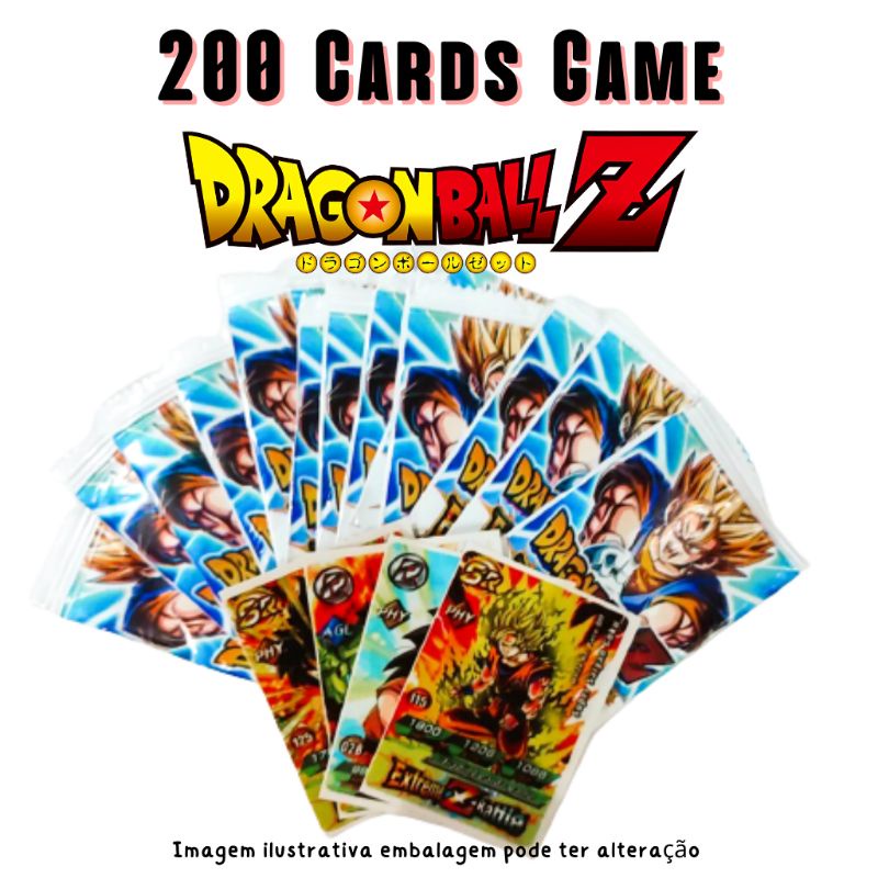 Kit 200 Cards Dragon Ball Colecionáveis  Pacotinhos Figurinhas Revenda Presente Colecionar Bafo Card Game Trading Card