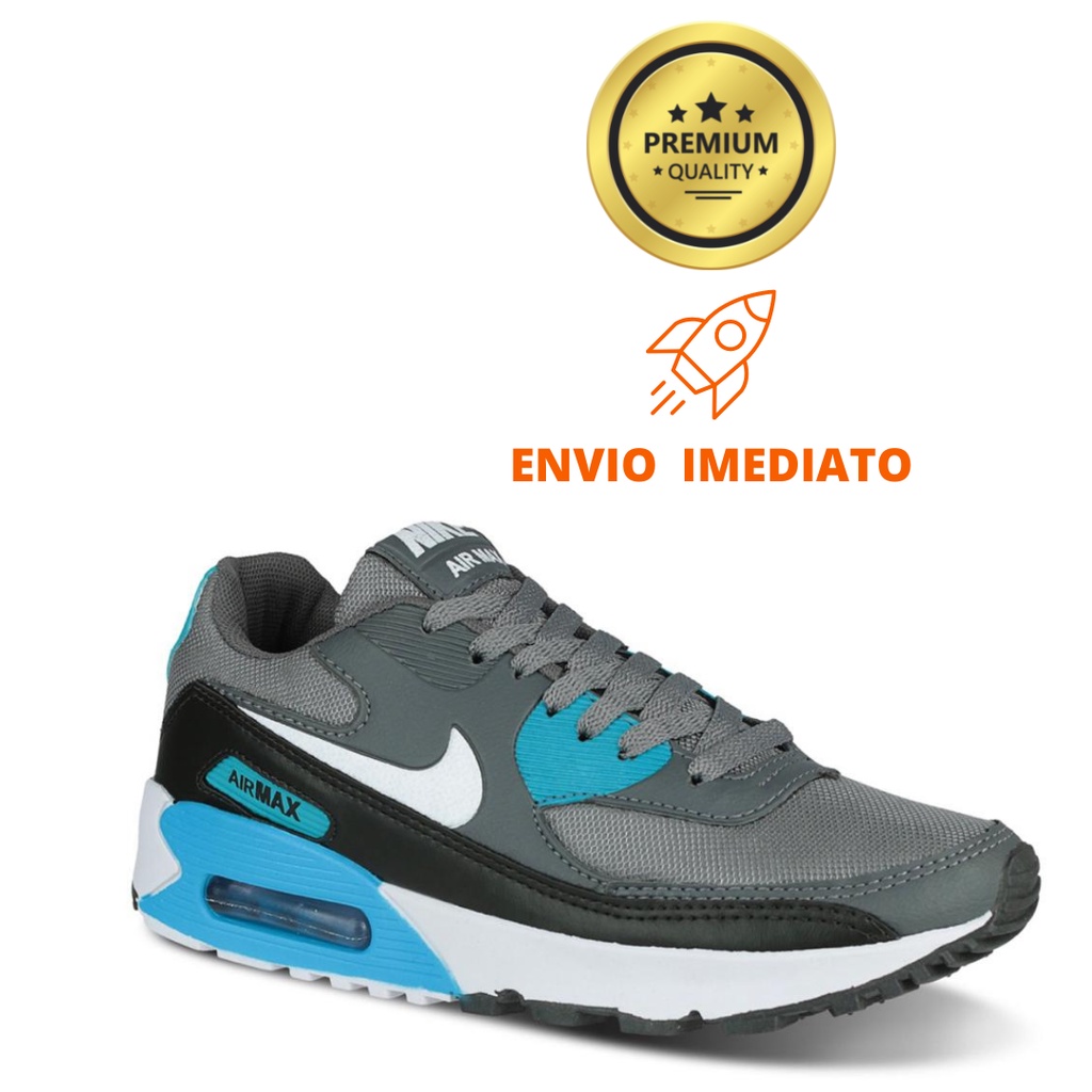 Tênis Nike Air Max 90 Feminino Masculino Preto Branco Oferta Imperdível  Corrida Academia Caminhada Fit