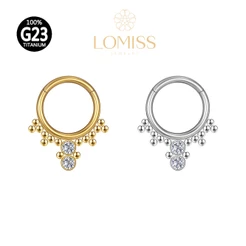 Piercing Argola Titânio PVD Segmento Articulado Indiano Zircônia Cravejada《Lomiss semijoias》