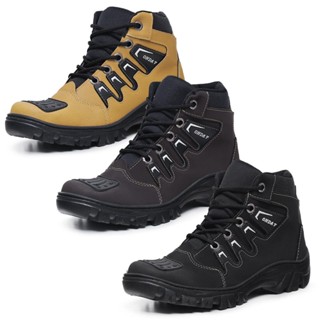 Kit 3 Bota Coturno Masculino Motociclista Militar Cano Médio Da Moda