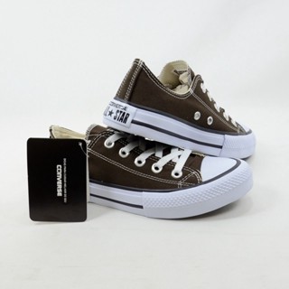 Tênis Chuck Taylor Cano Baixo Marrom All Star Clássico Unissex De Tecido Casual