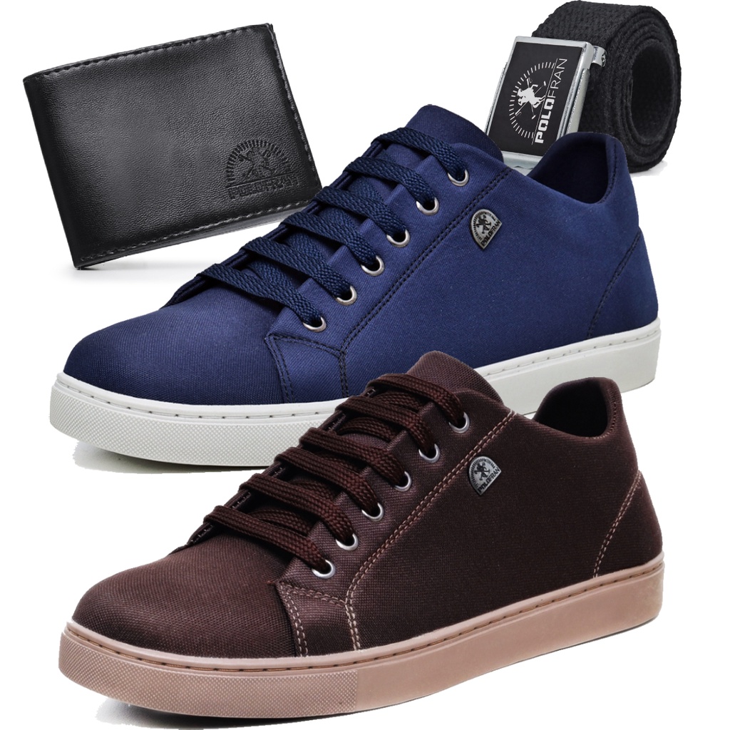 Kit Sapatênis Masculino Casual Polo Fran Tênis Carteira