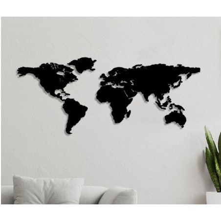 Quadro decorativo Mapa Mundi MDF 3mm