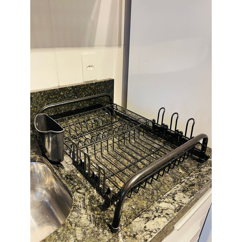 Escorredor Preto De Louça Londres Cozinha Resistente em Oferta na Shopee