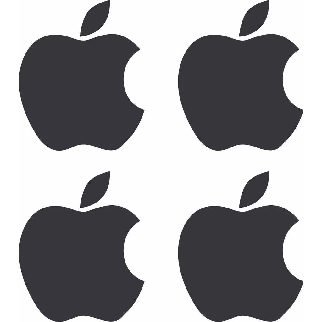 Kit 4 Adesivos Logo Maçã Apple iPhone Mac Ios Ip