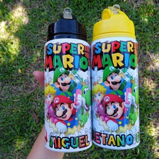 garrafa super mario 600ml personalizada com seu nome