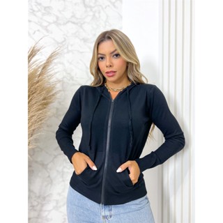 Blusa Feminina Modal Casaco Moletom Zíper Capuz Inverno 3RD SD200