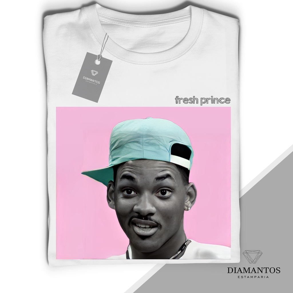 Camisa Camiseta Will Smith Fresh Prince Of Bel Air Face Unissex e Baby look Malha Elastano